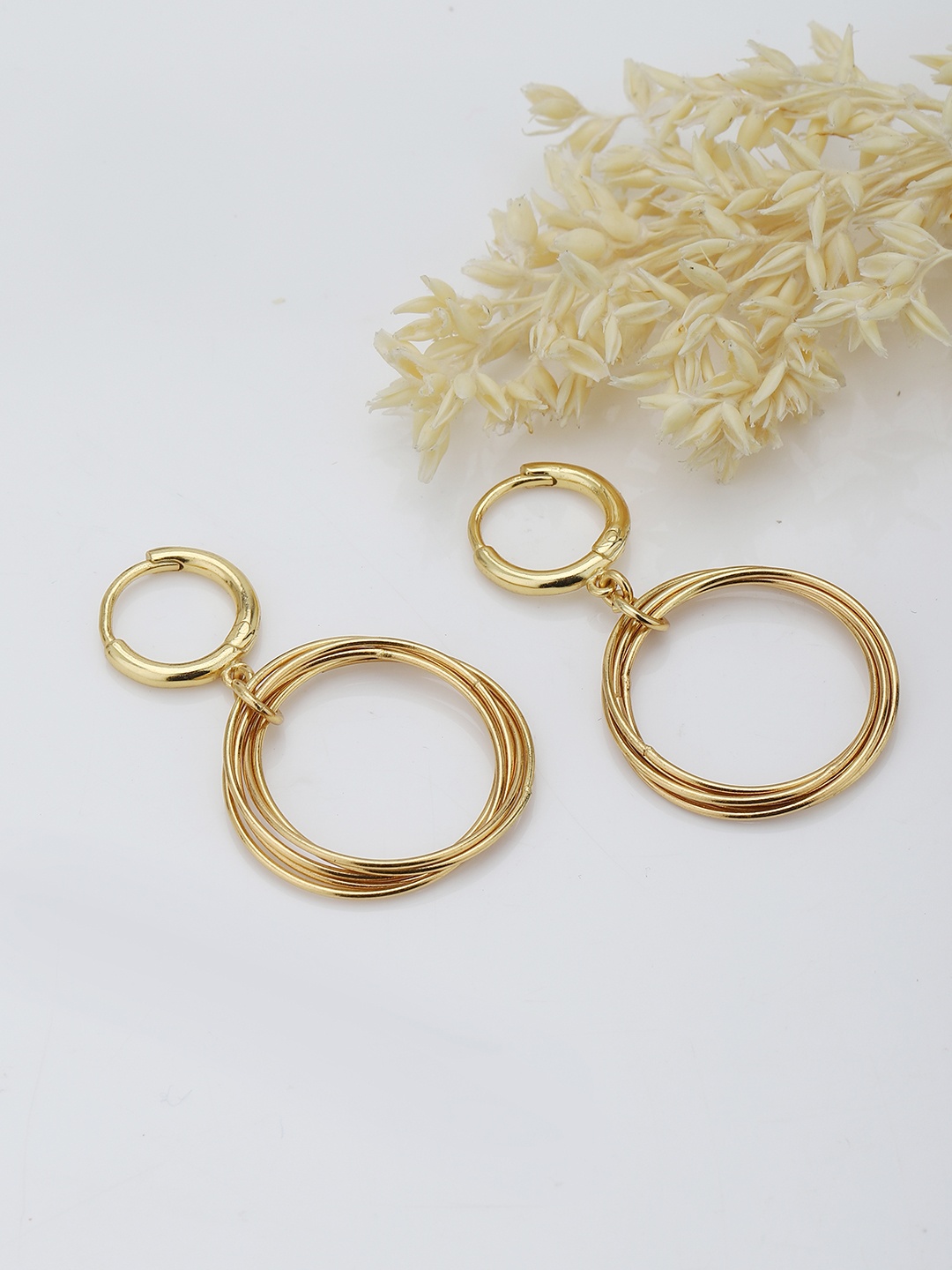 

Carlton London Gold-Toned Circular Drop Earrings