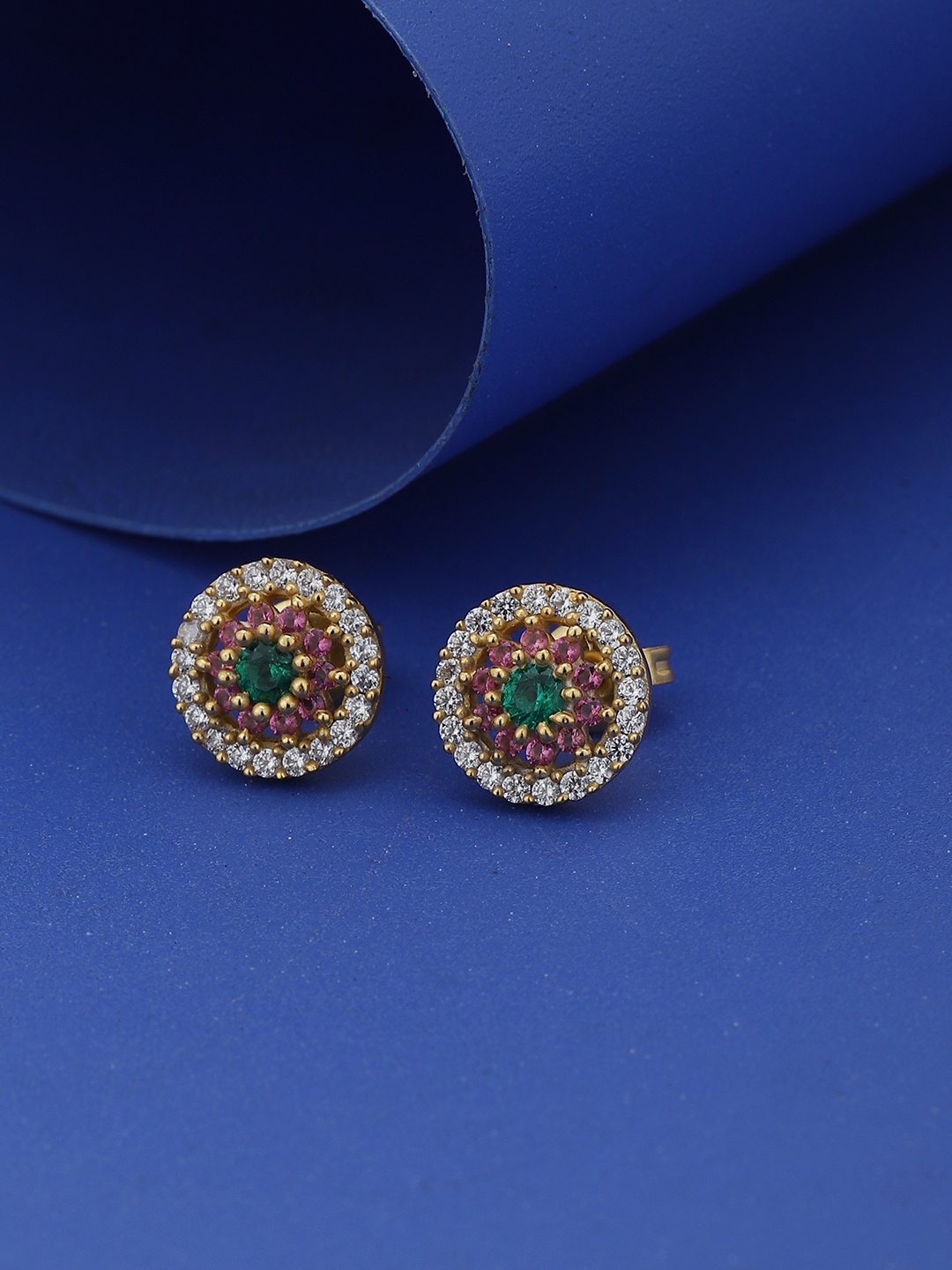 

Carlton London Circular Studs Earrings, Gold