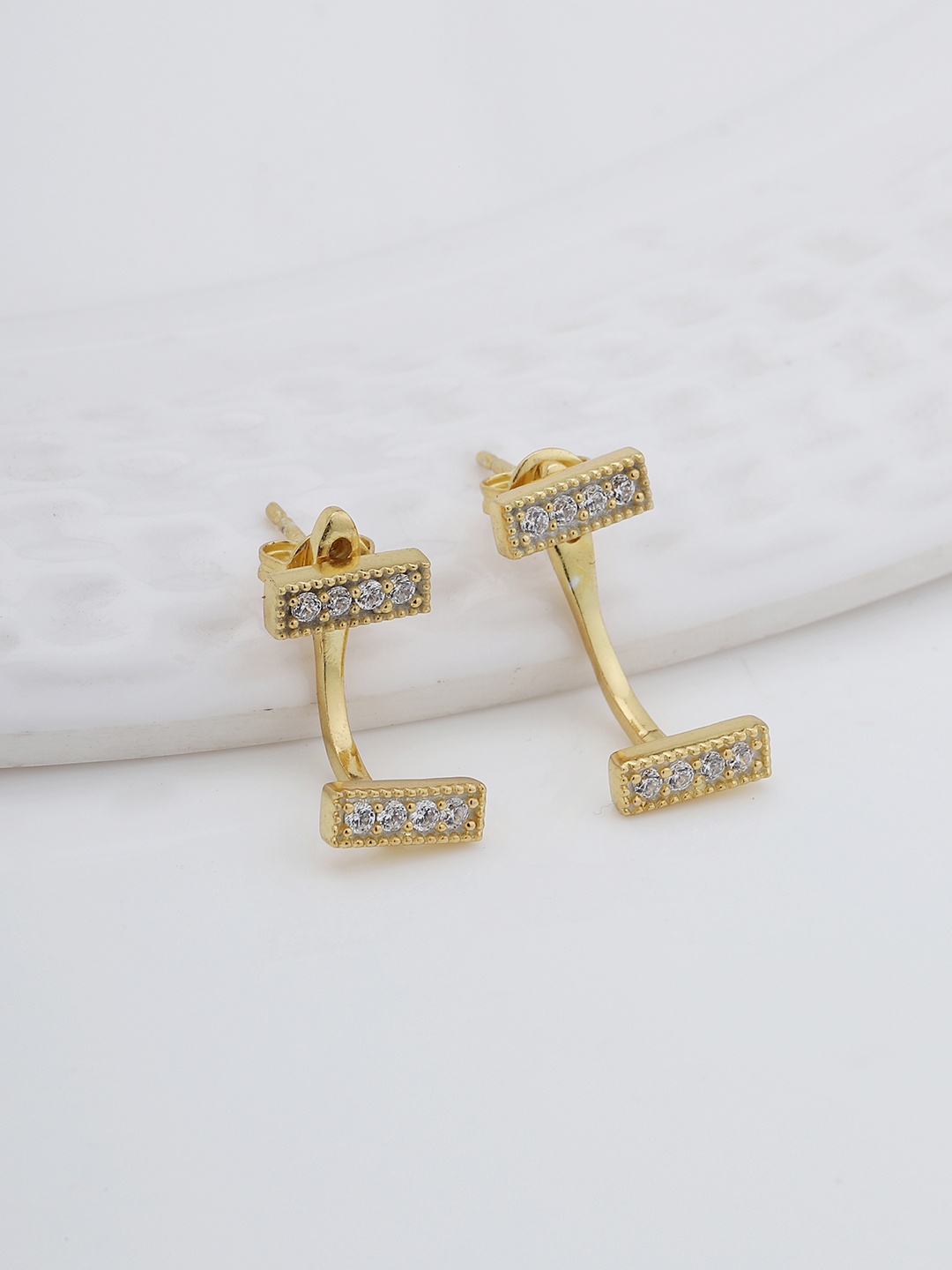 

Carlton London Contemporary Drop Earrings, Gold