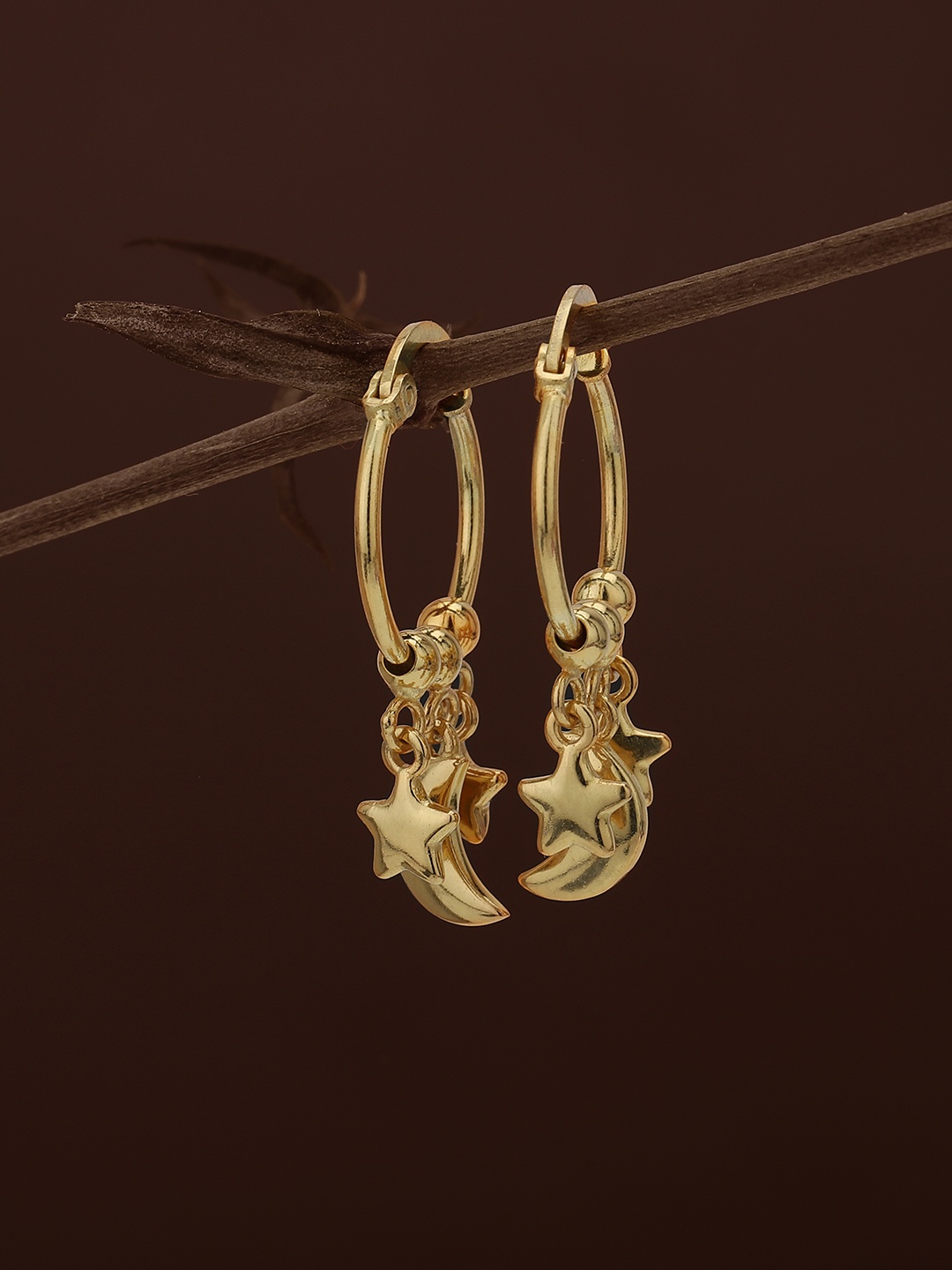 

Carlton London Crescent Shaped Hoop Earrings, Gold