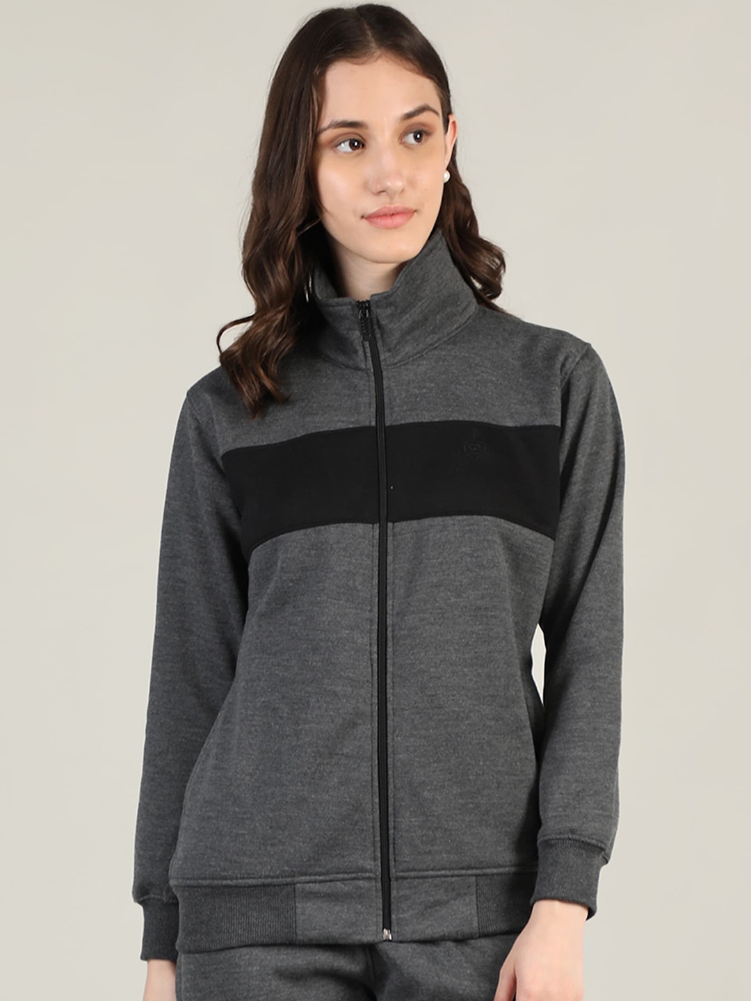 

CHKOKKO Women Outdoor Sporty Jacket, Grey melange