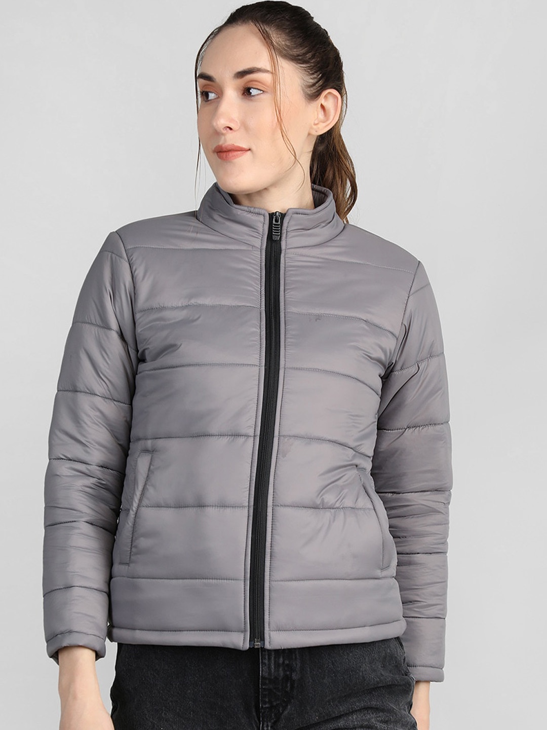 

CHKOKKO Women Lightweight Outdoor Puffer Jacket, Grey