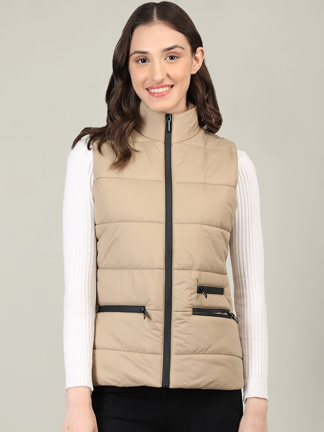 

CHKOKKO Women Lightweight Longline Outdoor Padded Jacket, Beige