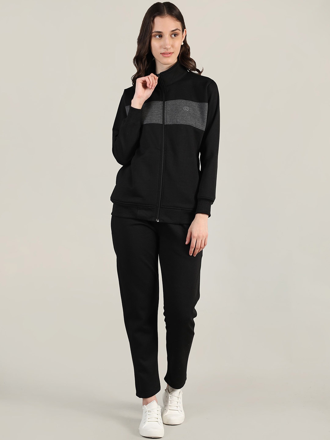

CHKOKKO Sweatshirt & Track pant Fleece Tracksuits, Black