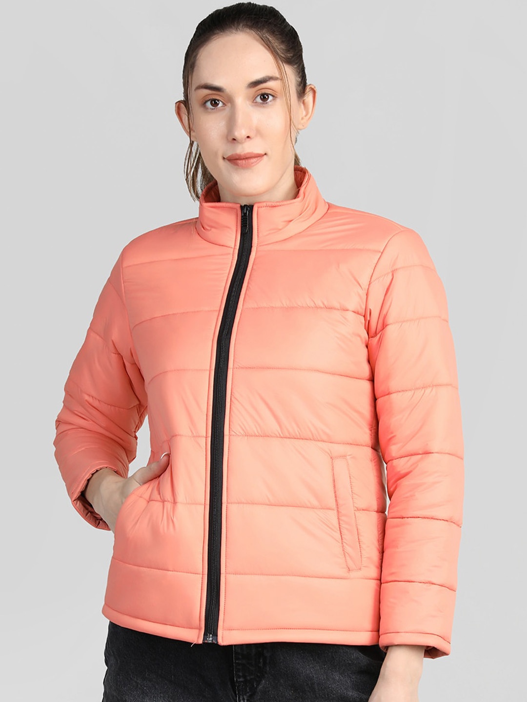 

CHKOKKO Women Lightweight Outdoor Puffer Jacket, Peach