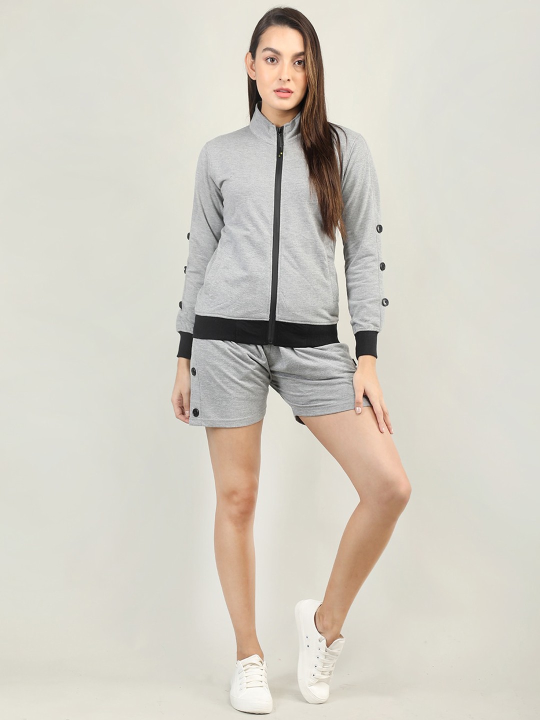 

CHKOKKO Women Solid Co-Ords Set, Grey