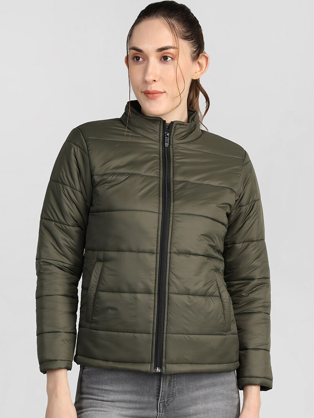 

CHKOKKO Women Lightweight Outdoor Puffer Jacket, Olive