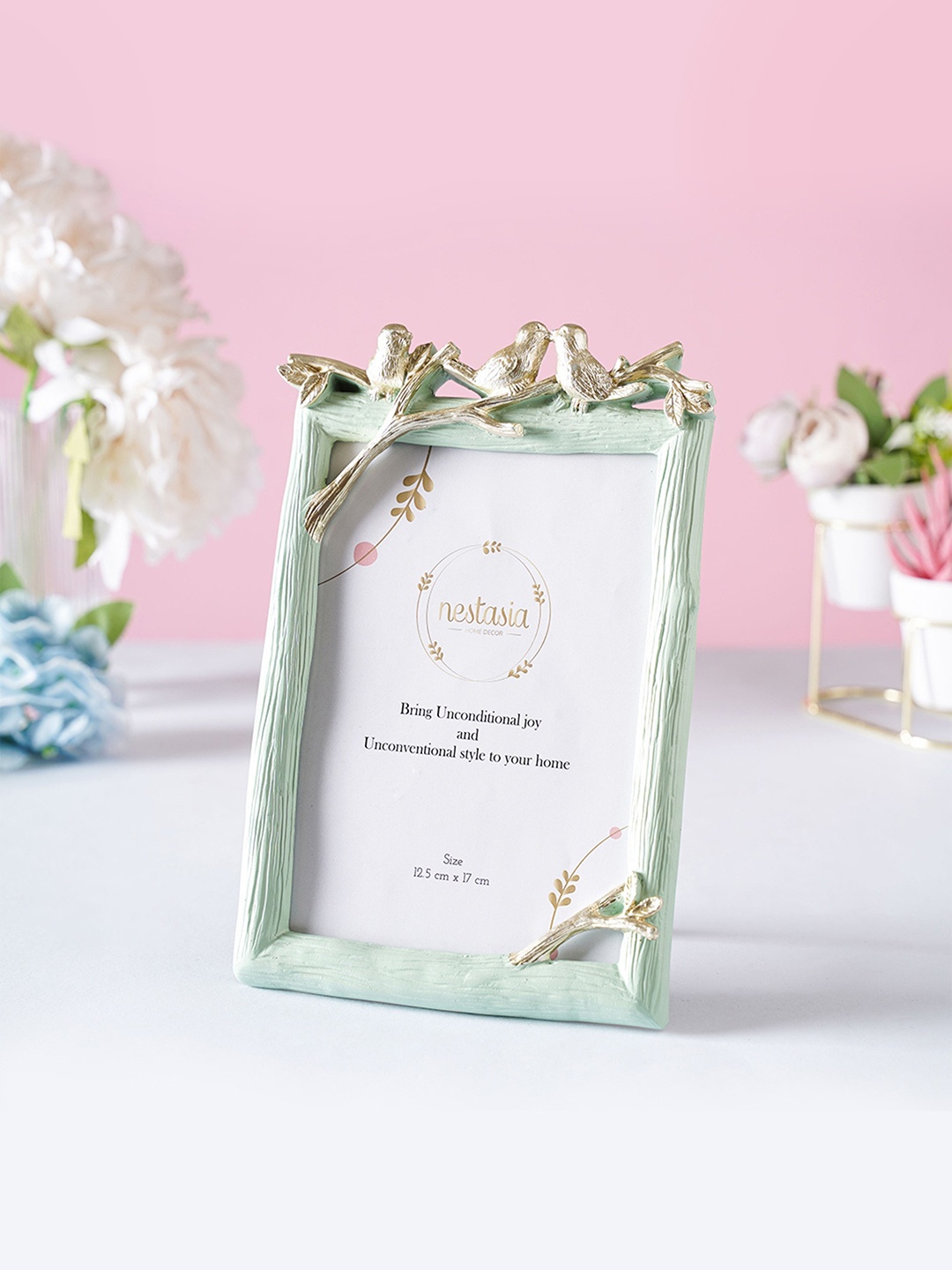 

Nestasia Nestling Birds Photo Frame, Green