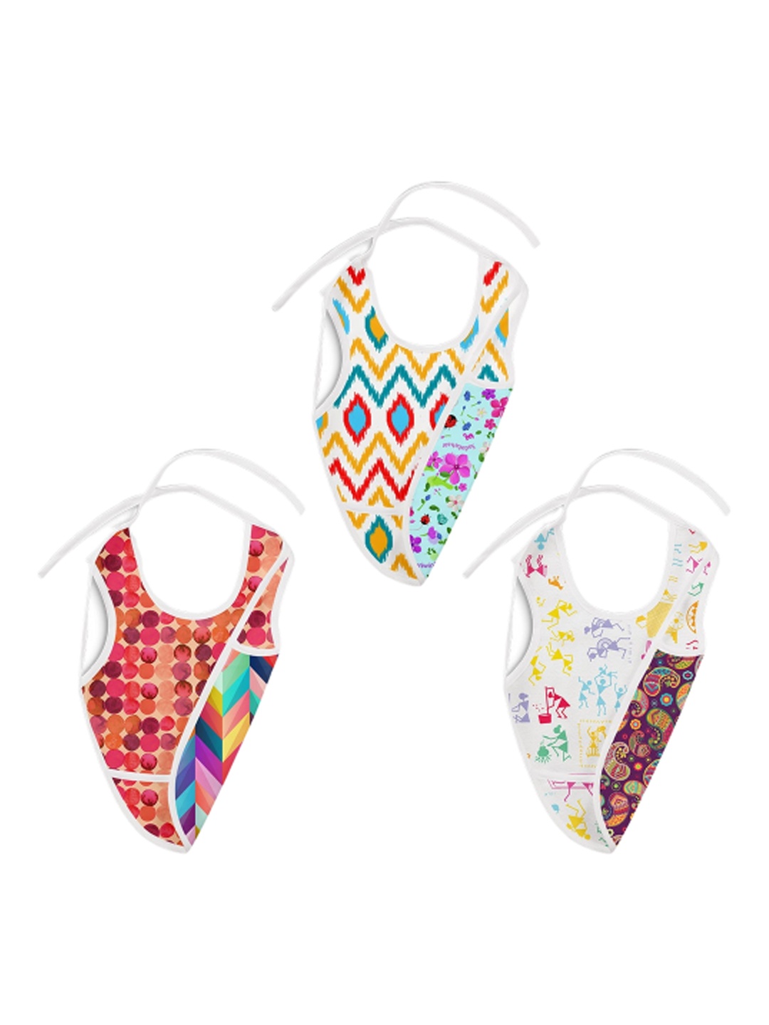 

SuperBottoms Kids Pack of 3 Waterproof Cloth Reversible Bib, Multi
