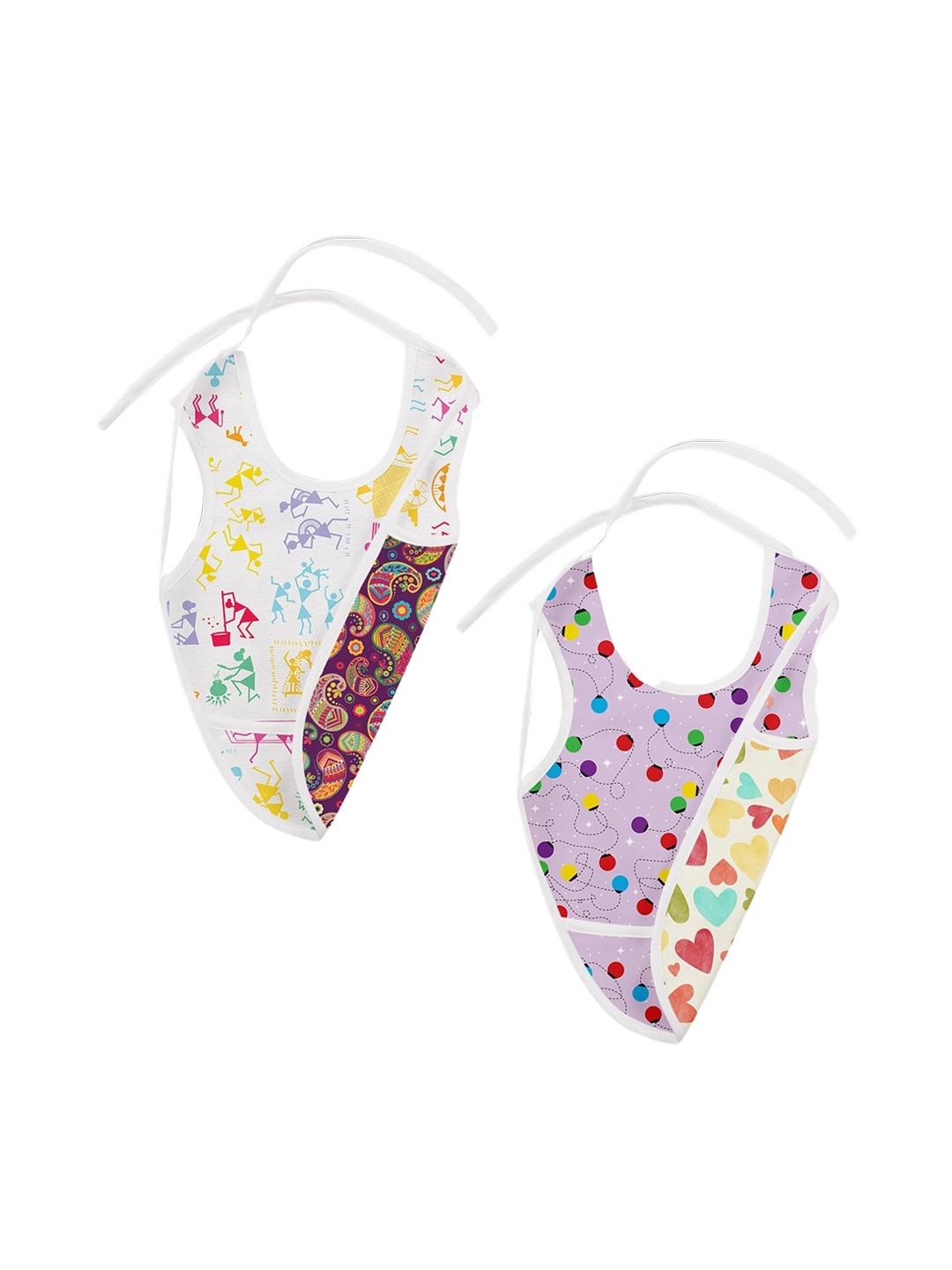 

SuperBottoms Kids Pack of 2 Waterproof Reversible Bibs, Multi