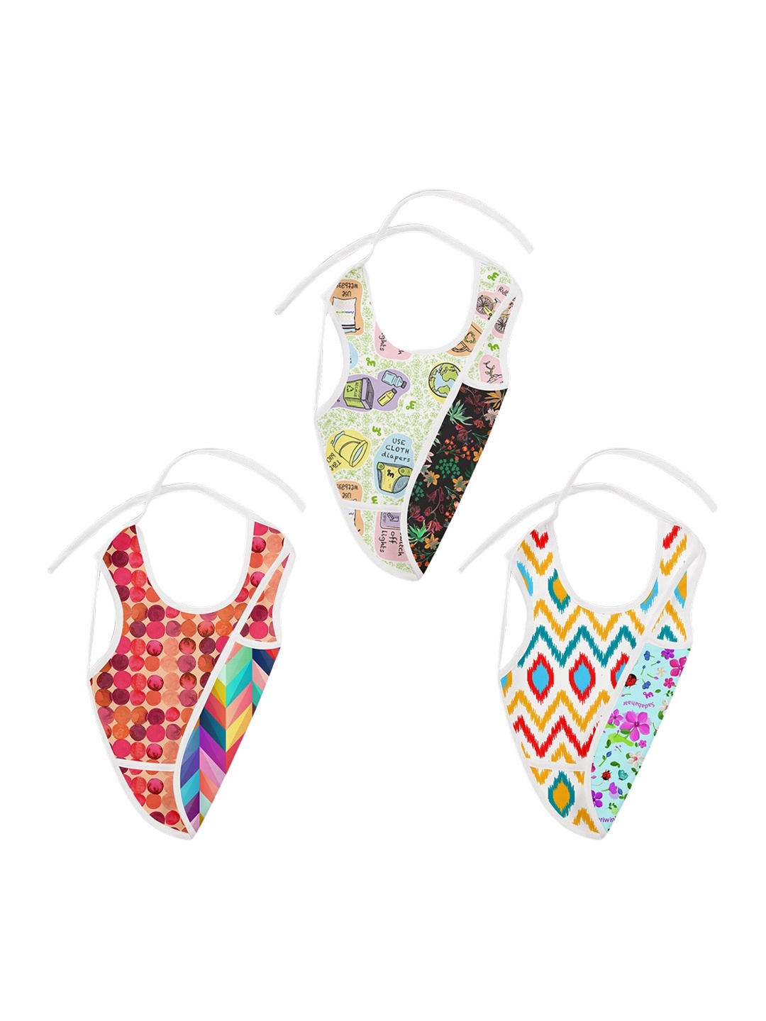 

SuperBottoms Kids Pack of 3 Waterproof Reversible Bibs, Multi