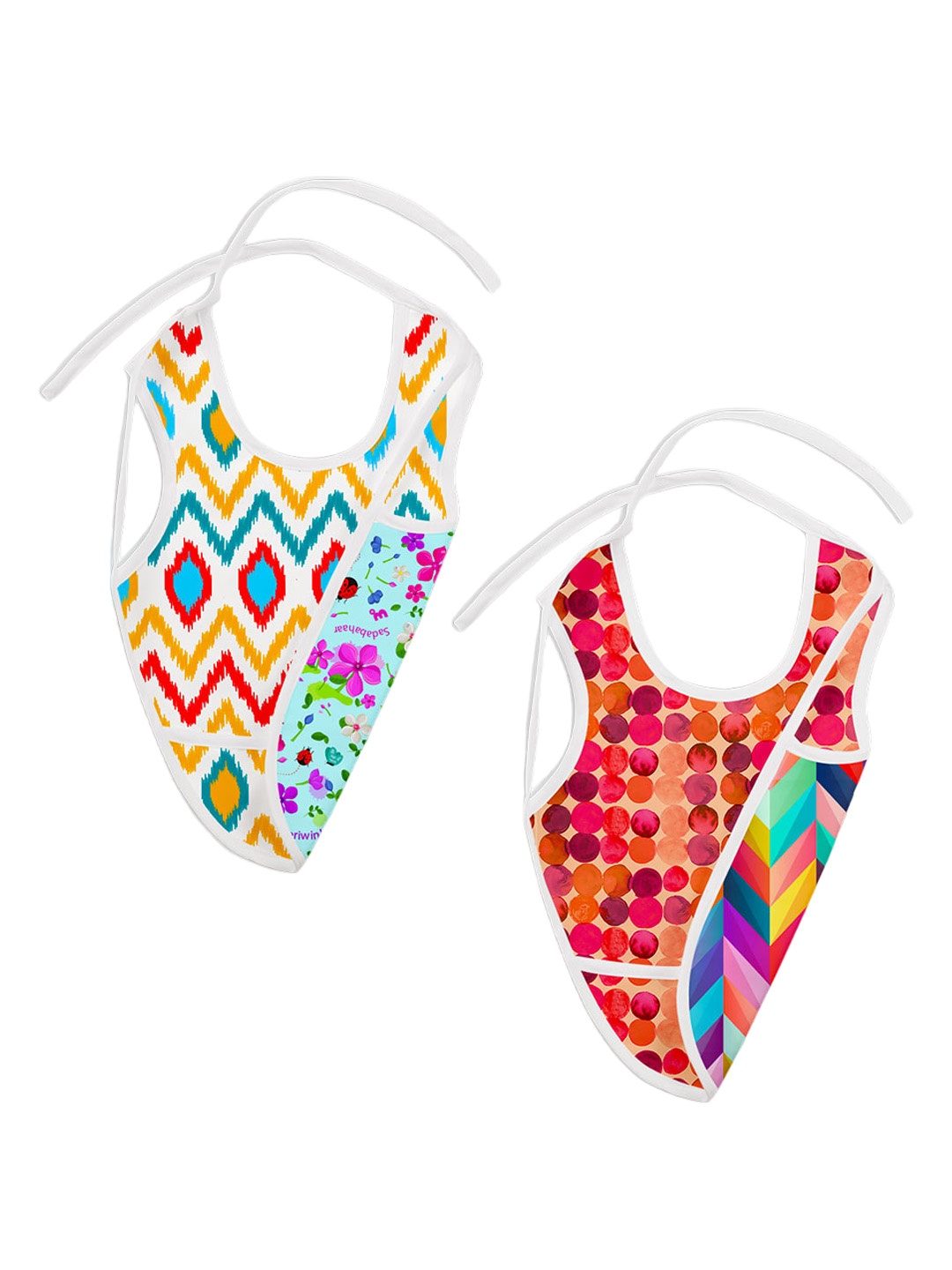 

SuperBottoms Kids Pack of 2 Waterproof Reversible Bibs, Multi