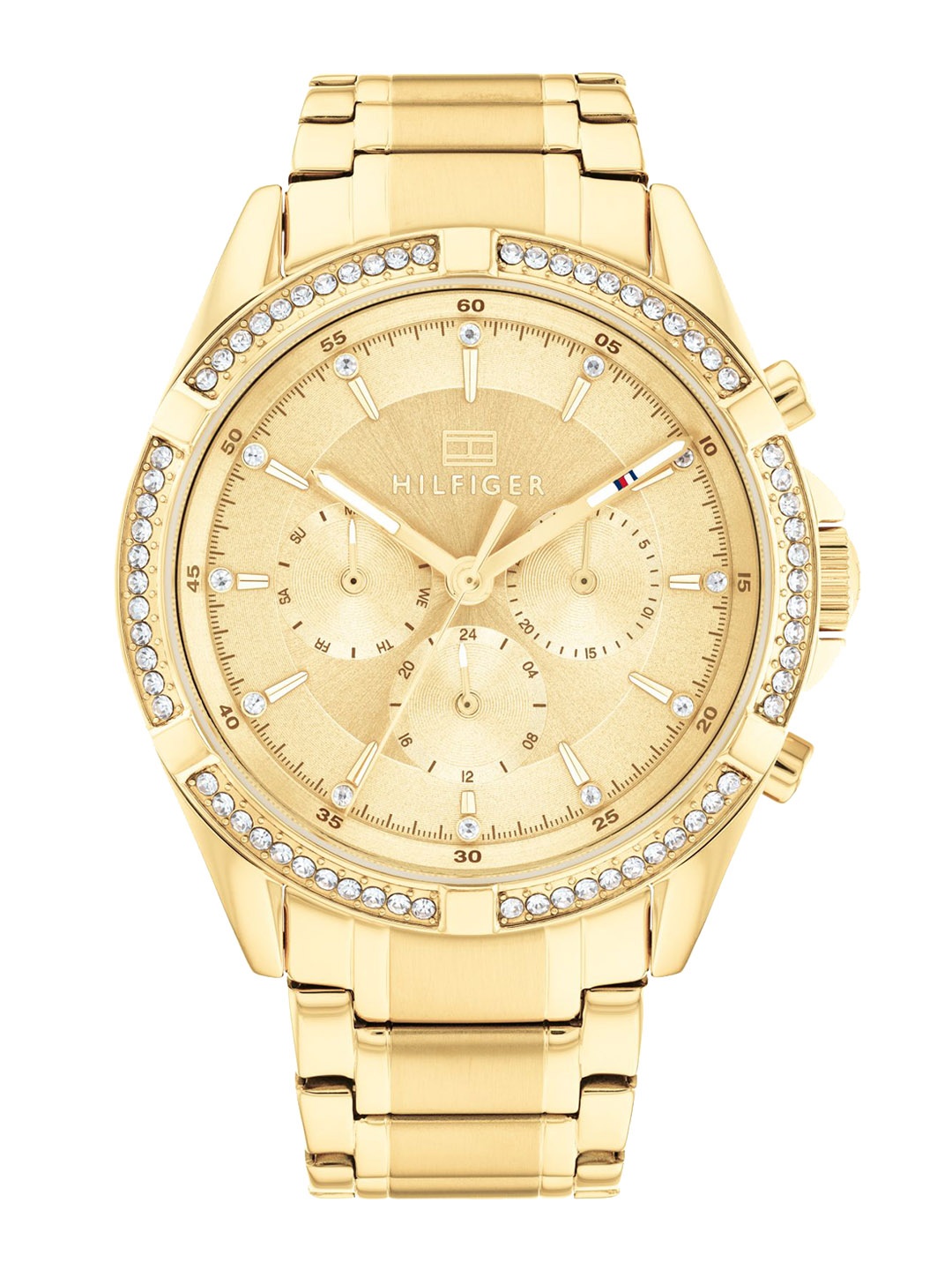 

Tommy Hilfiger Women Embellished Stainless Steel Bracelet Style Analog Watch TH1782556, Gold