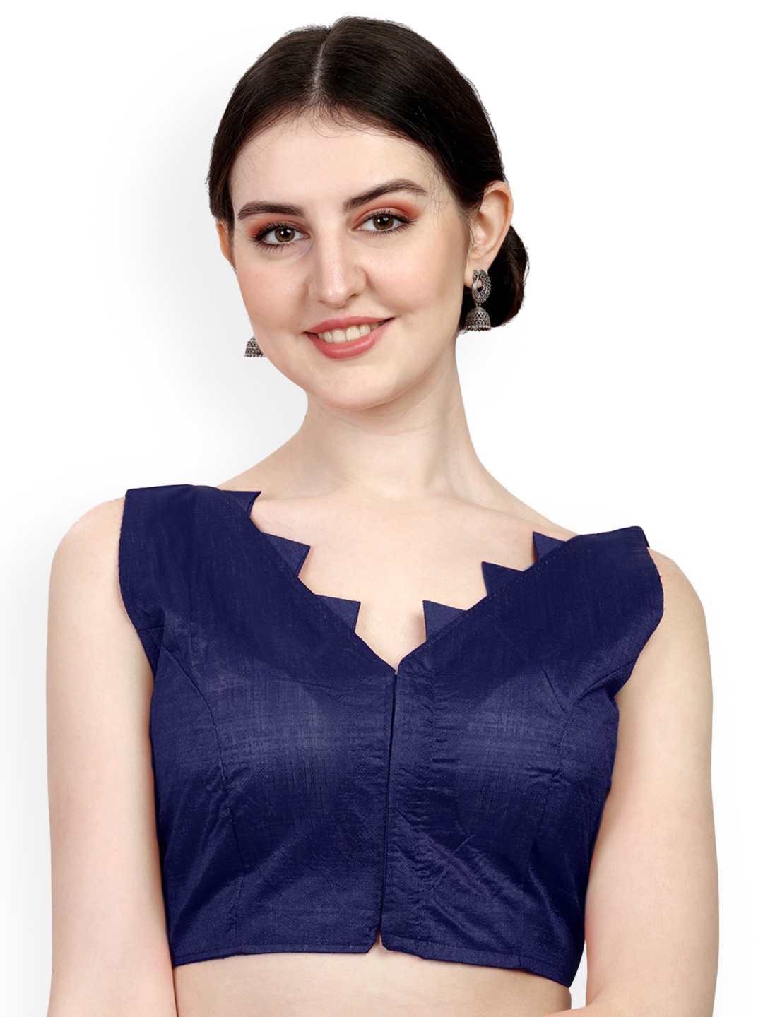 

PUJIA MILLS Readymade Saree Blouse, Navy blue