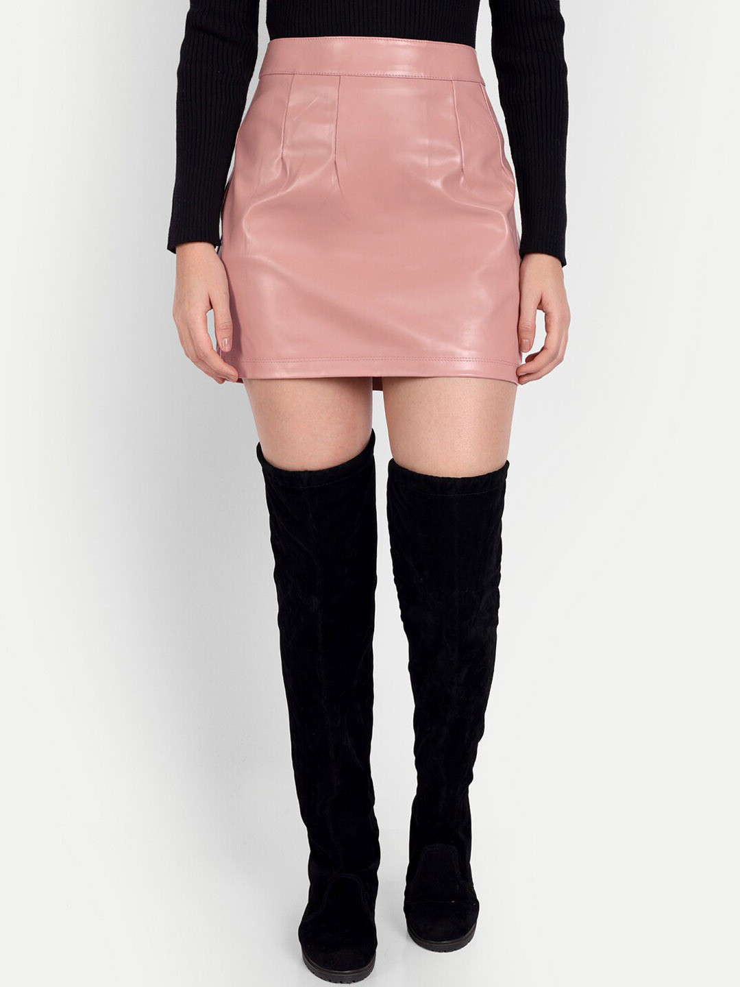 

iki chic Pencil Mini Skirt With Side Zipper, Pink