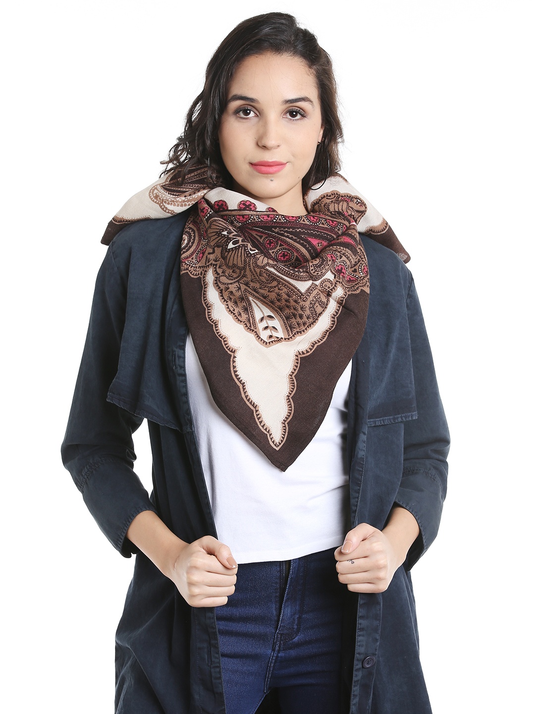 

Noi Brown Printed Woollen Scarf