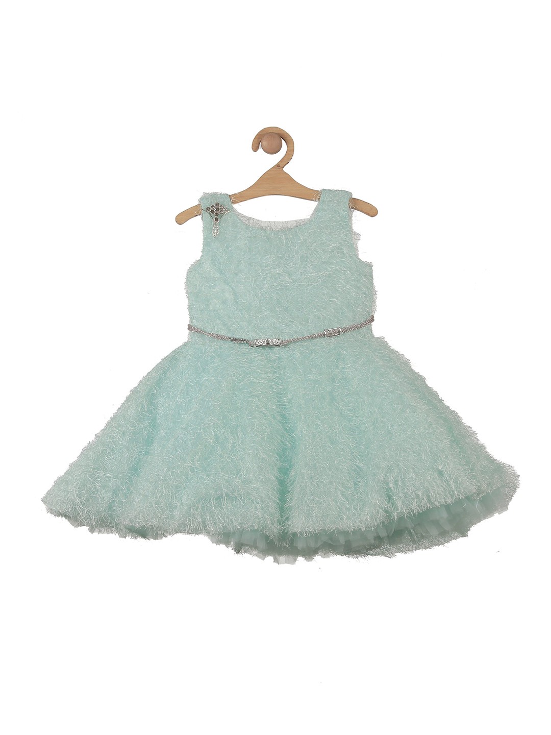 

Lil Lollipop Kids Girls Fringed Sleeveless Fit And Flare Dress, Turquoise blue