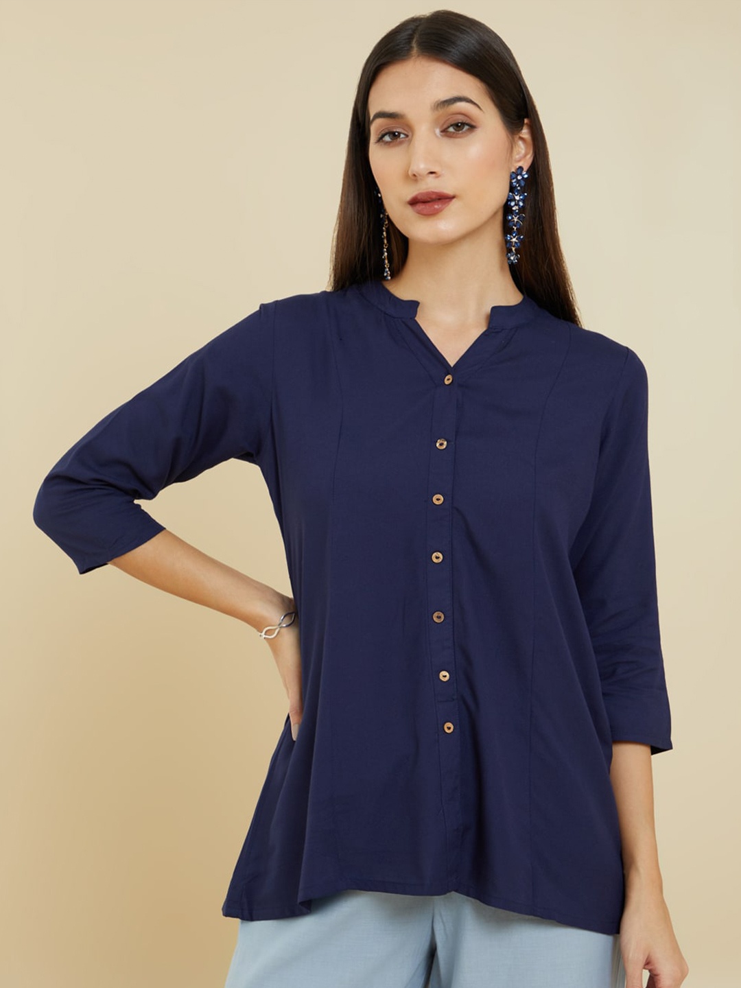 

Soch Mandarin Collar Tunic, Navy blue