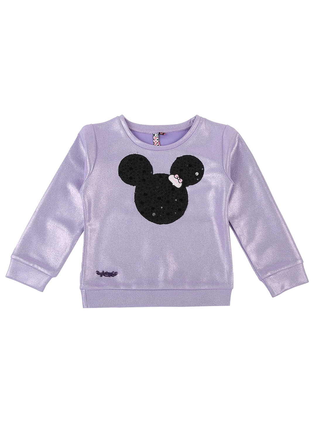 

Actuel Embellished Applique Round Neck Top, Purple