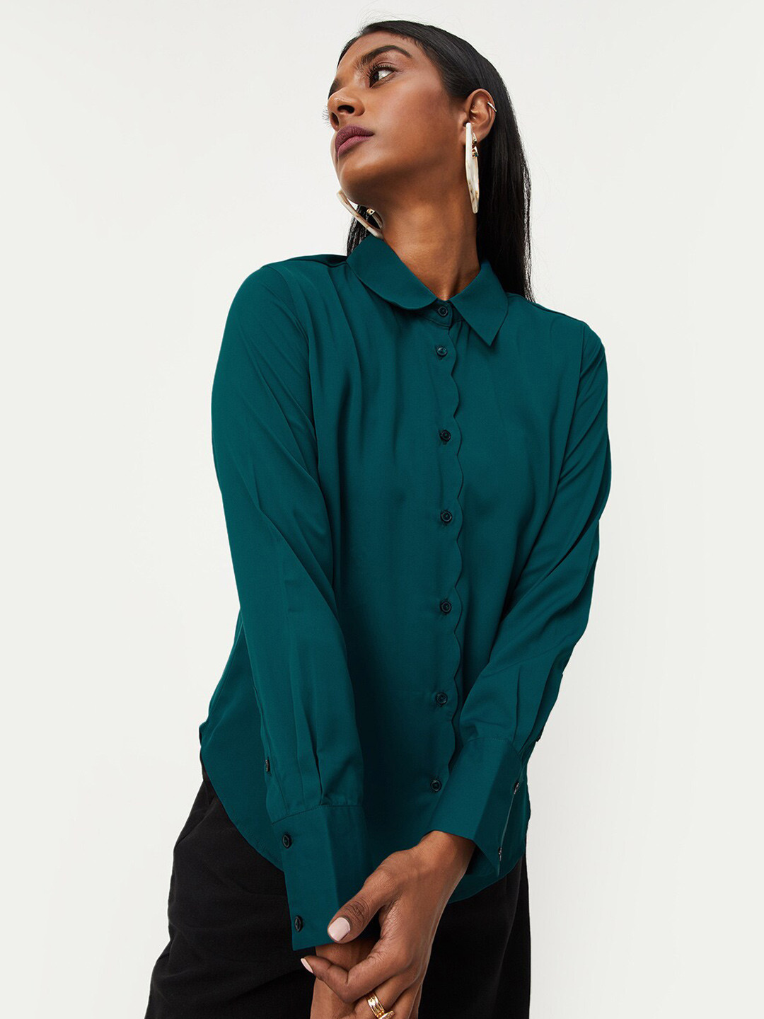 

max Women Casual Shirt, Green