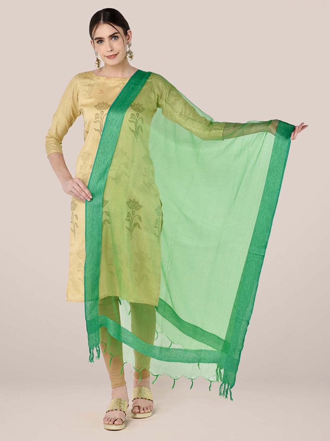 

Dupatta Bazaar Organza Dupatta, Green