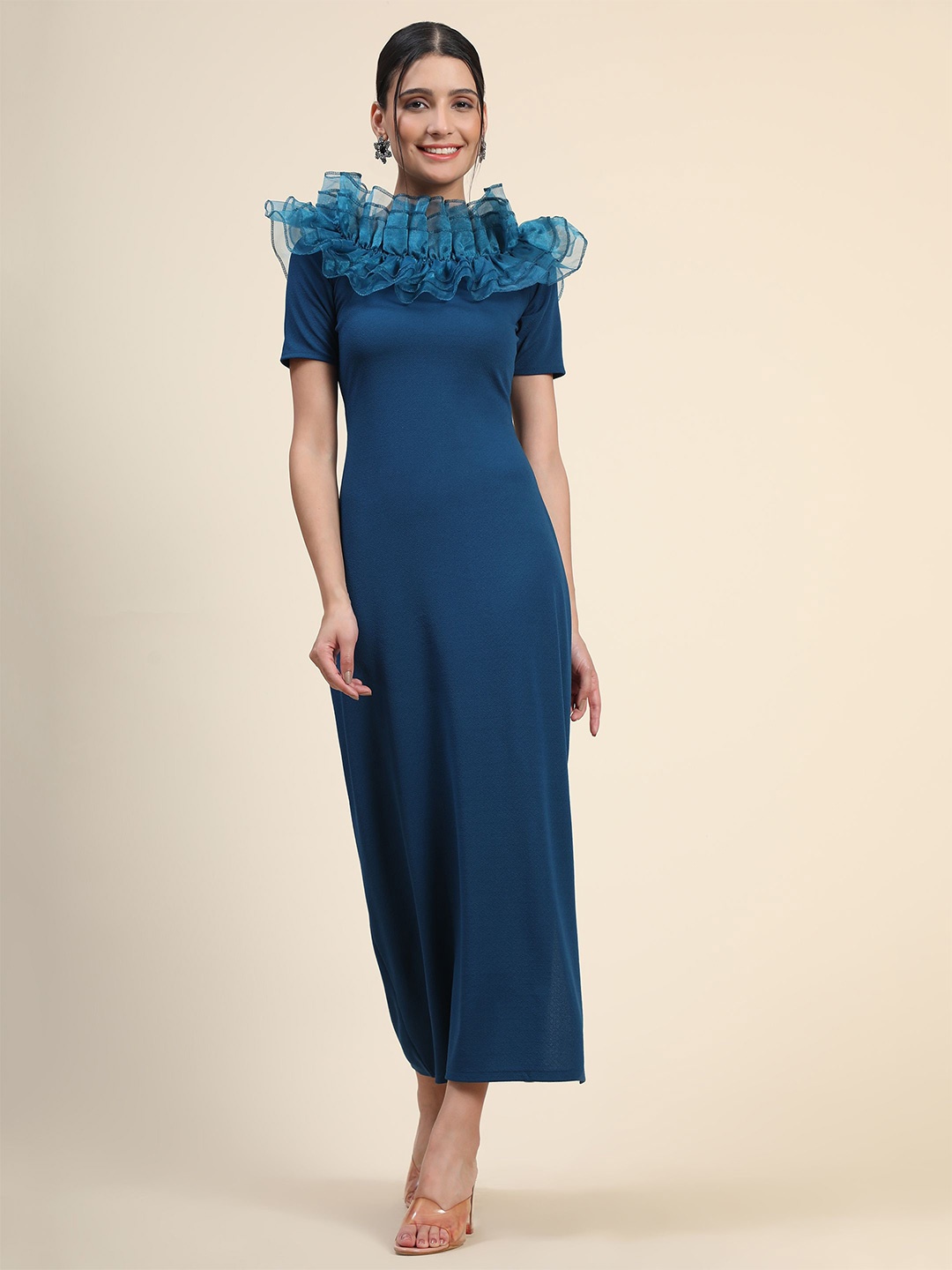 

WESTHOOD Off-Shoulder Sheath Maxi Dress, Blue