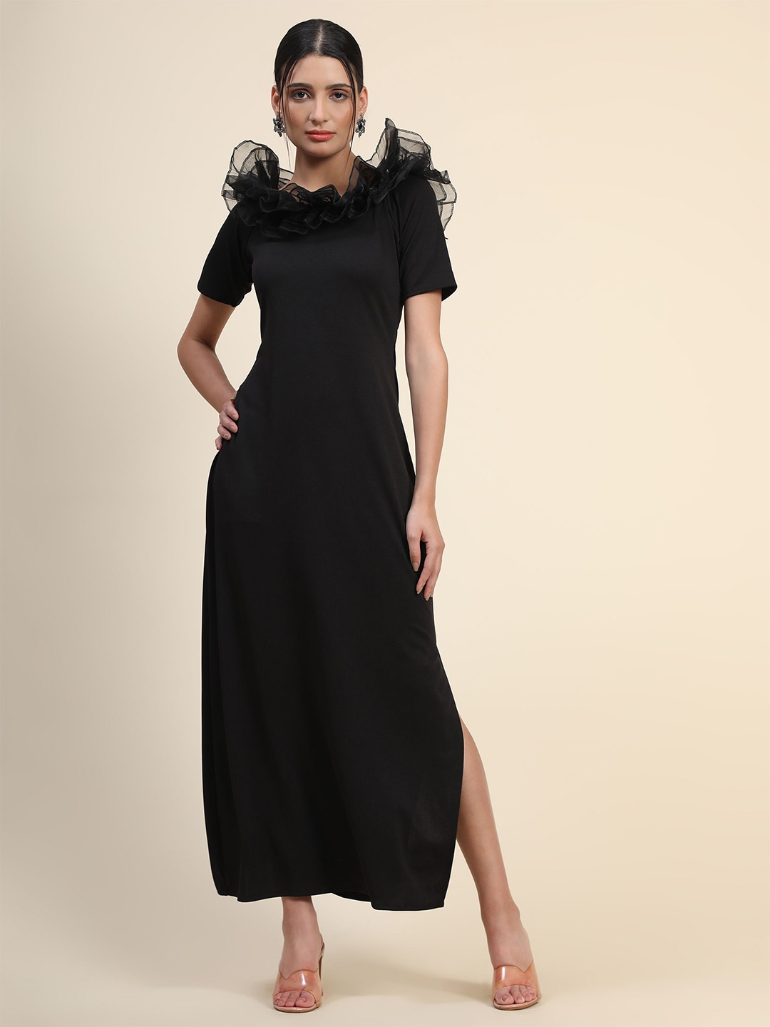 

WESTHOOD Off-Shoulder Sheath Maxi Dress, Black