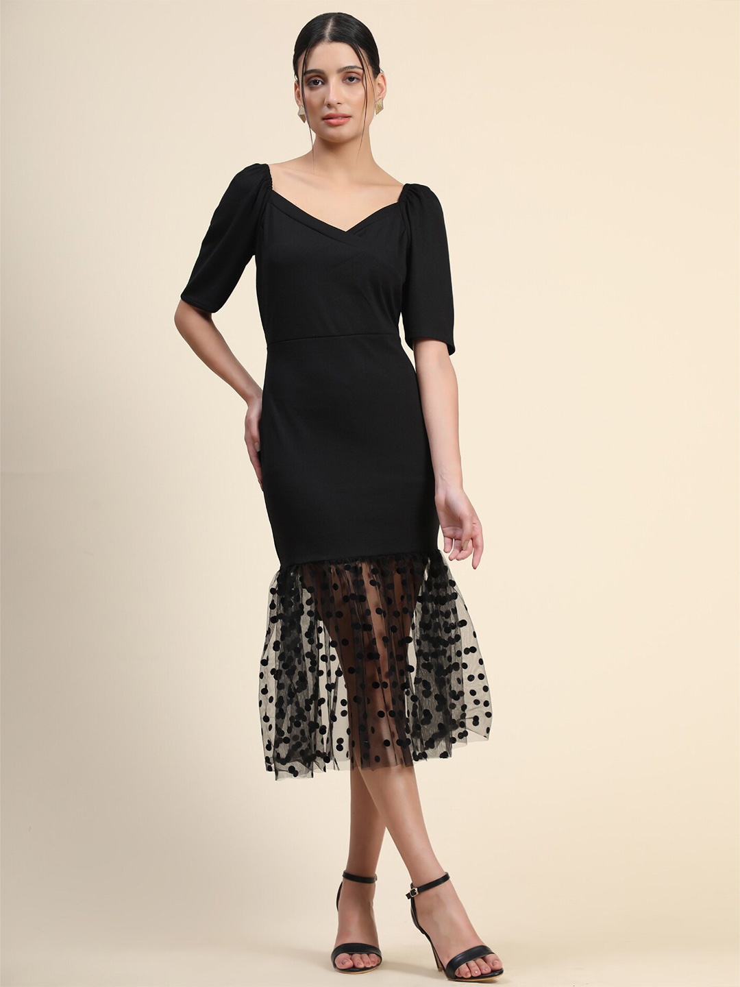 

WESTHOOD Black Sheath Midi Dress