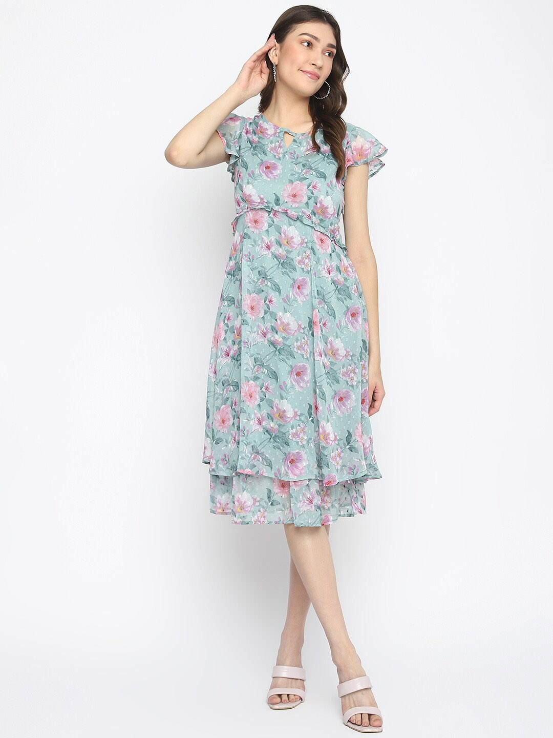 

Latin Quarters Floral Midi Dress, Blue