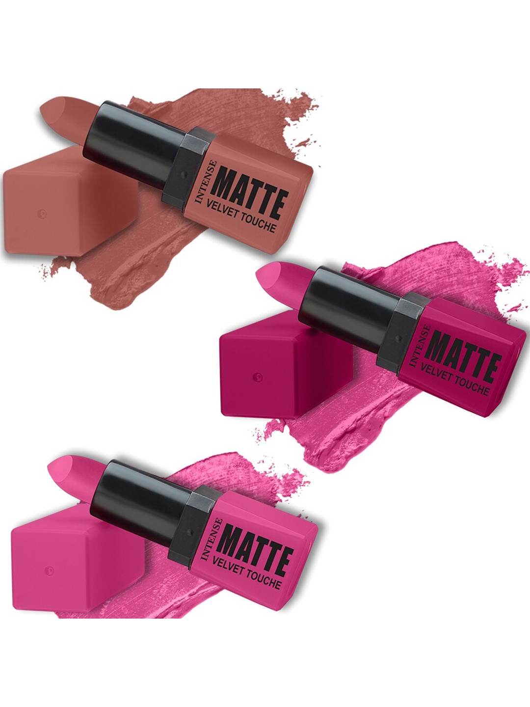 

ForSure Intense Matte Velvet Touch Set Of 3 Matte & Long Lasting Lipstick-3.5gm Each, Magenta