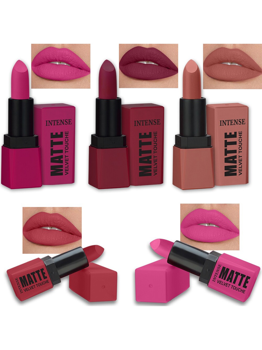 

ForSure Intense Matte Velvet Touch Set Of 5 Matte & Long Lasting Lipstick-3.5gm Each, Magenta