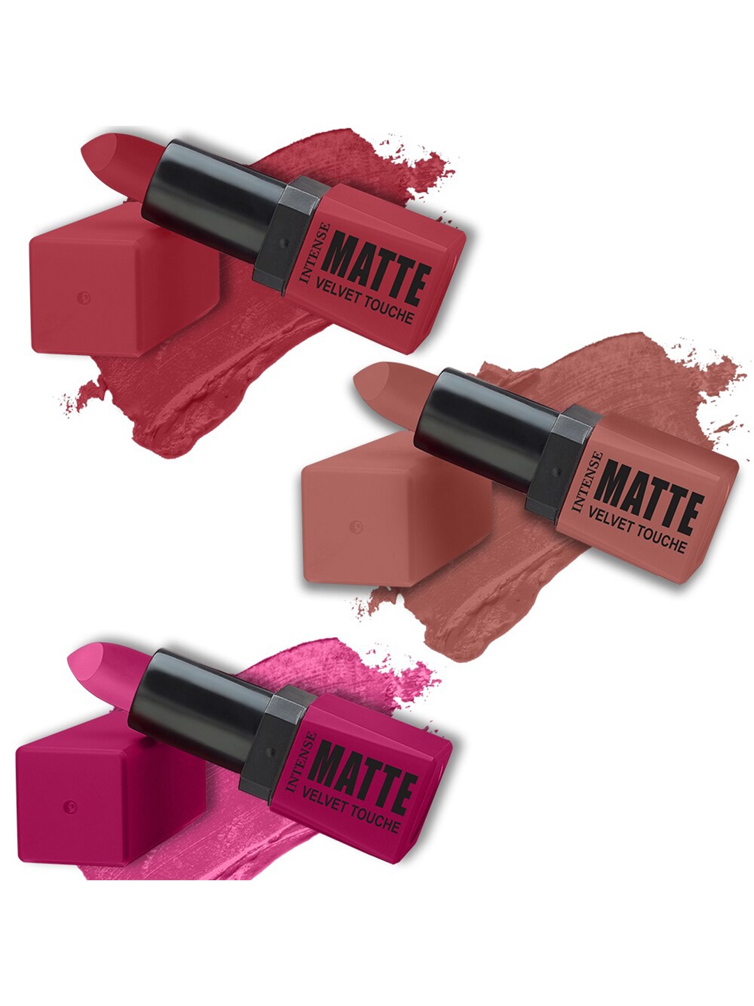 

ForSure Set of 3 Intense Matte Velvet Touche Lipsticks 3.5g Each - Shade 302, 306, 303, Pink