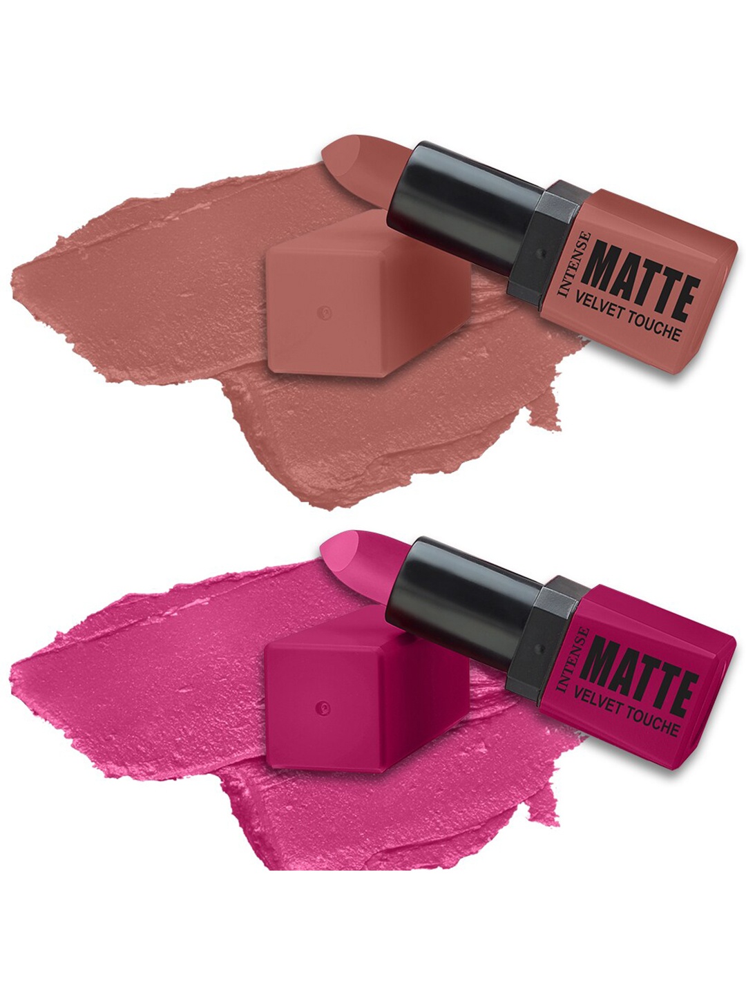 

ForSure Intense Matte Velvet Touch Set Of 2 Matte & Long Lasting Lipstick-3.5gm Each-Petal Pink 302-Adorable Nude 306