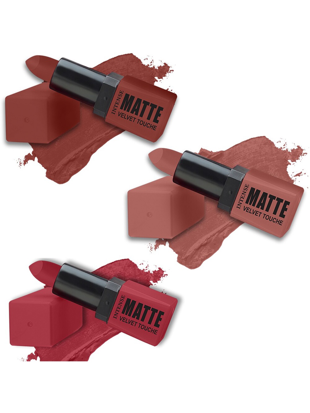 

ForSure Set of 3 Intense Matte Velvet Touche Lipsticks 3.5g Each - Shade 308, 306, 303, Brown