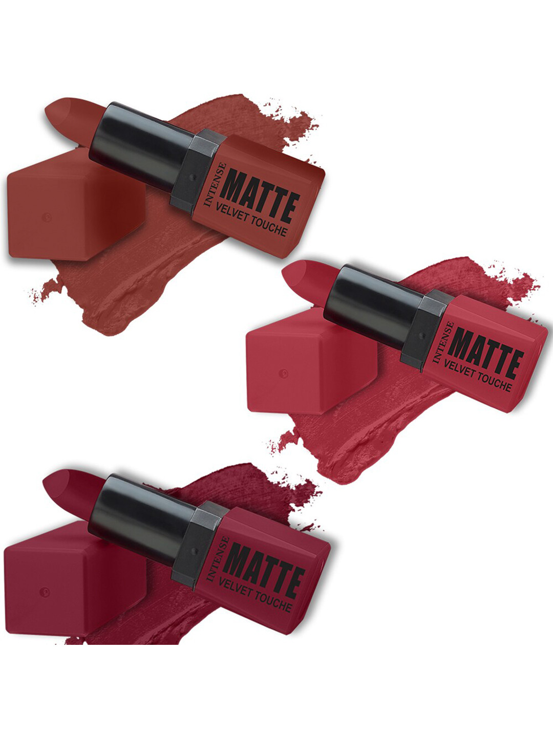 

ForSure Set Of 3 Long-Lasting Smooth Intense Matte Velvet Touche Lipstick - 3.5g Each, Maroon