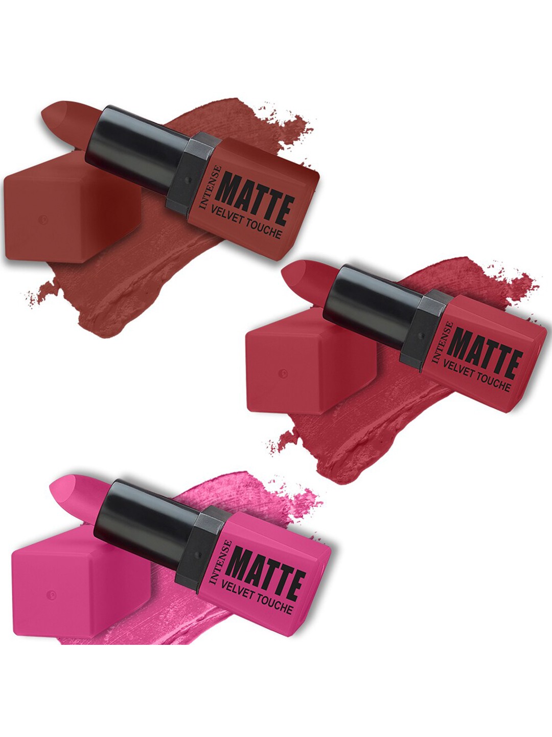 

ForSure Set Of 3 Long-Lasting Smooth Intense Matte Velvet Touche Lipstick - 3.5g Each, Pink