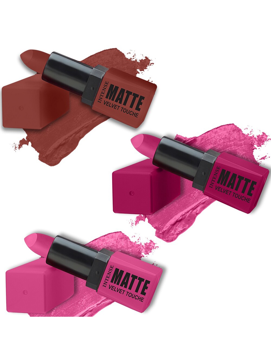 

ForSure Set Of 3 Long-Lasting Smooth Intense Matte Velvet Touche Lipstick - 3.5g Each, Magenta