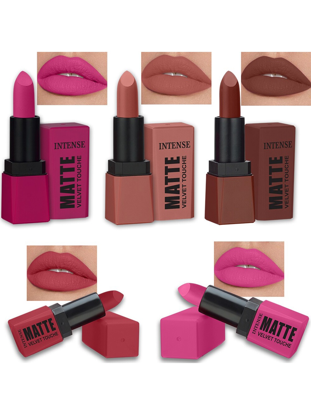 

ForSure Intense Matte Velvet Touch Set Of 5 Matte & Long Lasting Lipstick-3.5gm Each, Magenta