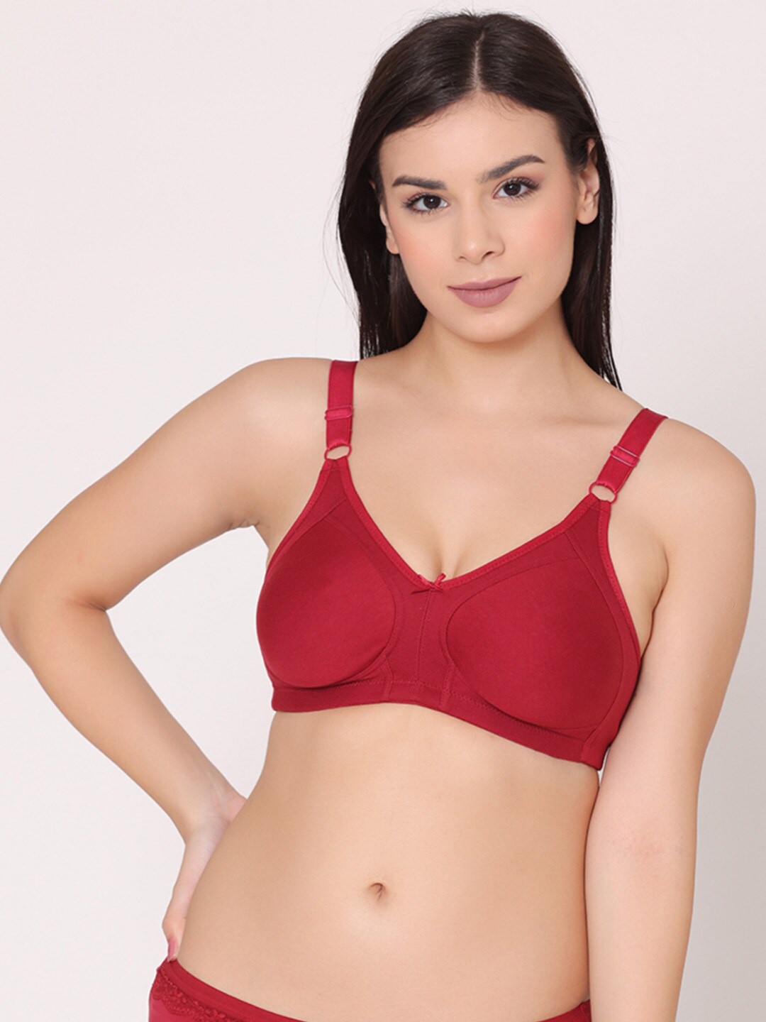 

GROVERSONS Paris Beauty Super Support M-Frame Non Padded Everyday Cotton Bra, Maroon