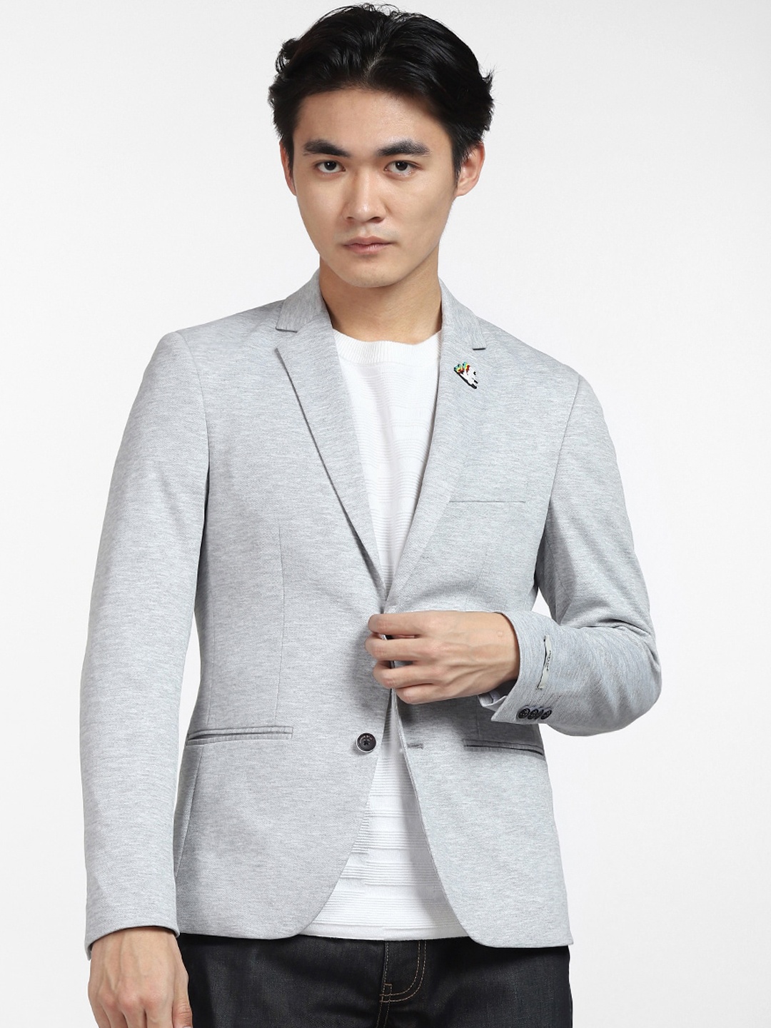 

Jack & Jones Men Single-Breasted Slim-Fit Blazers, Grey