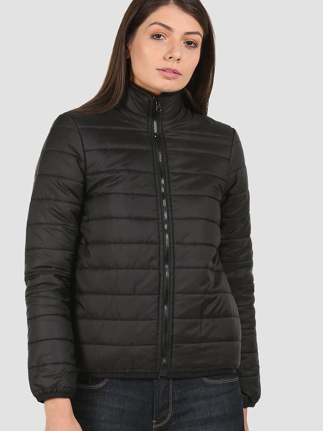 

Flying Machine Women Quilted Puffer Jacket, Black