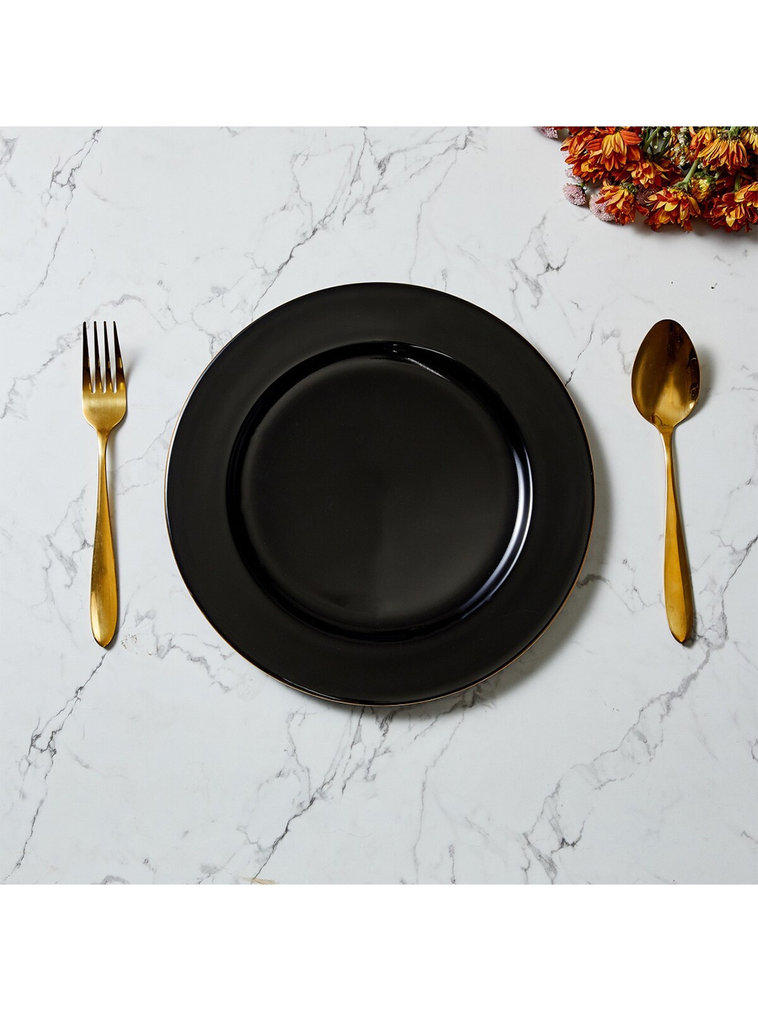 

Home Centre Andrey Black Bone China Glossy Plate