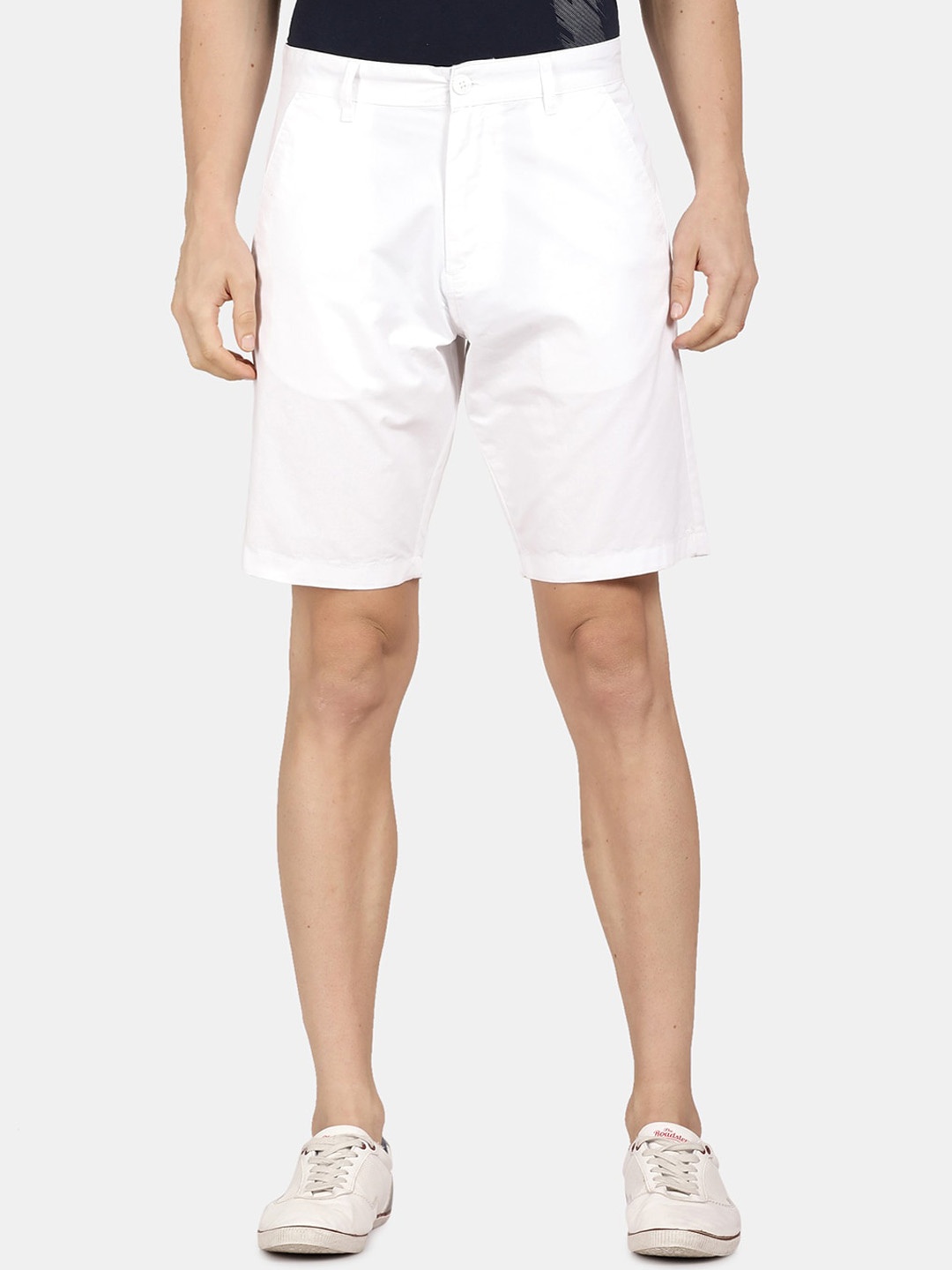 

t-base Men Cotton Shorts, White