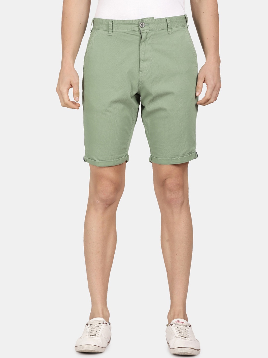 

t-base Men Cotton Shorts, Green