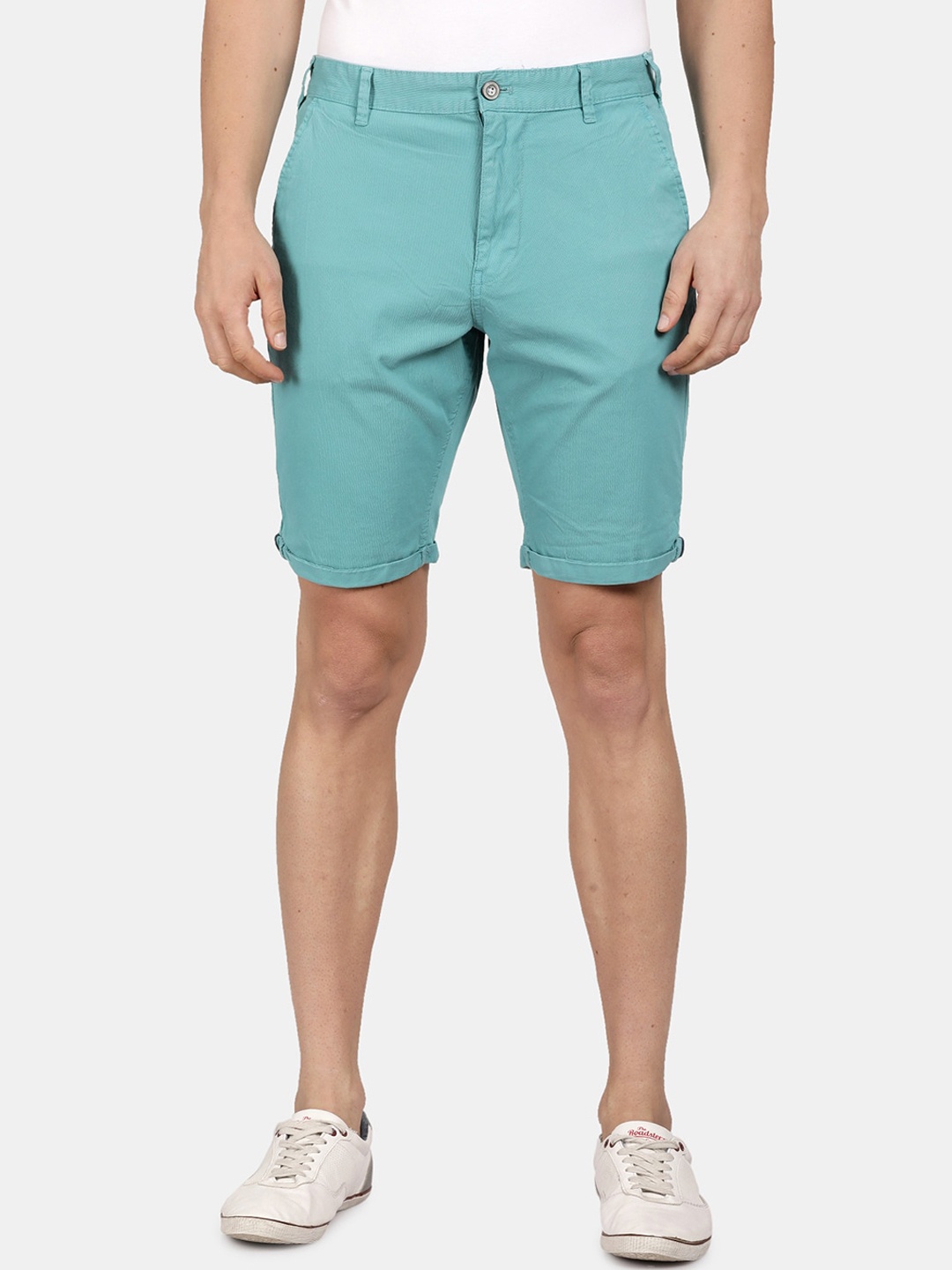 

t-base Men Cotton Shorts, Blue