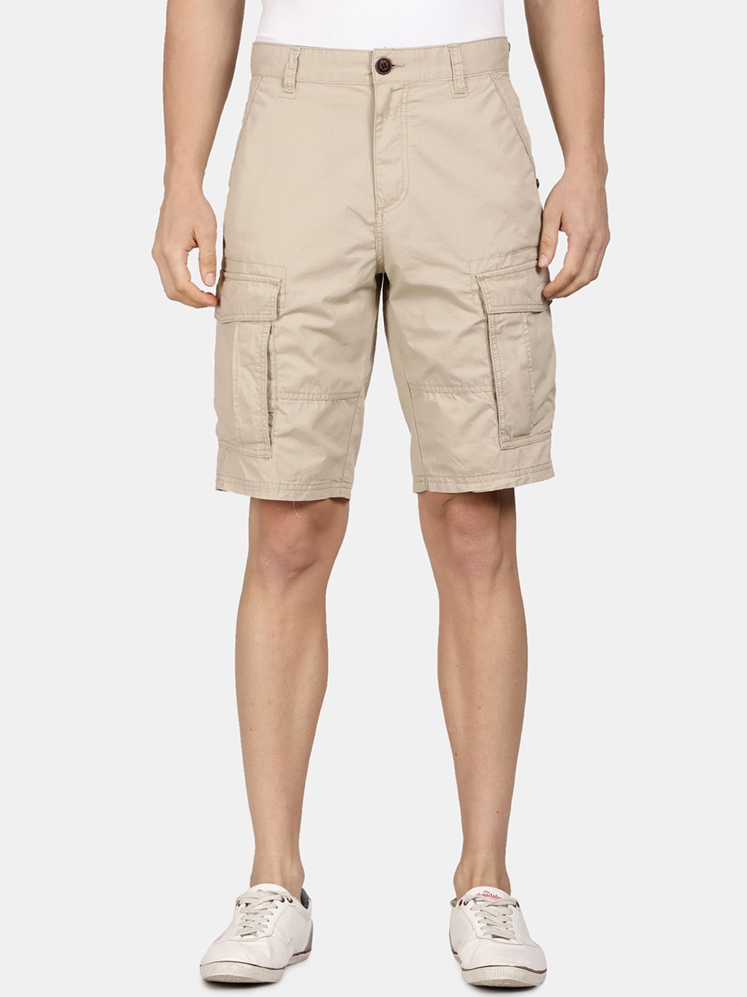 

t-base Men Cotton Cargo Shorts, Beige