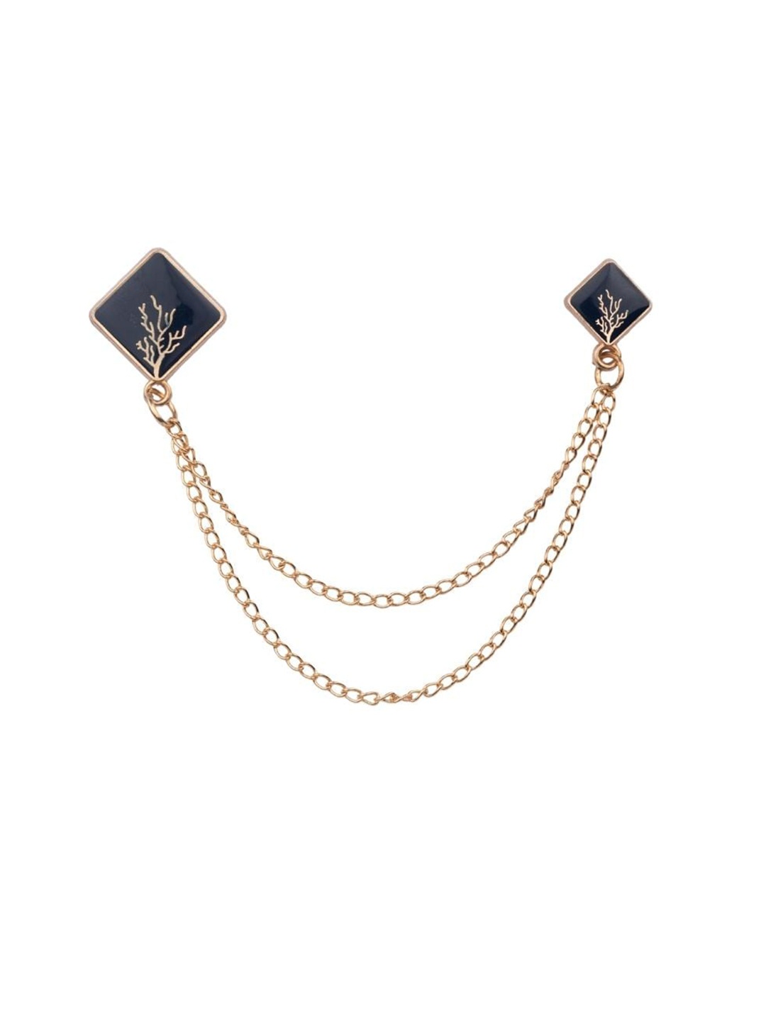 

The Tie Hub Men Roots Chain Lapel Pin, Navy blue
