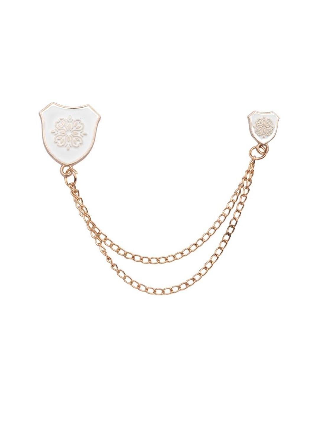 

The Tie Hub Men Brass Chain Lapel Pin, White