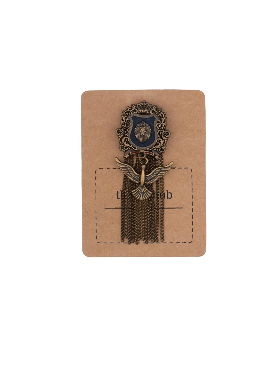 

The Tie Hub Men Lion King With Eagle Lapel Pin, Rust