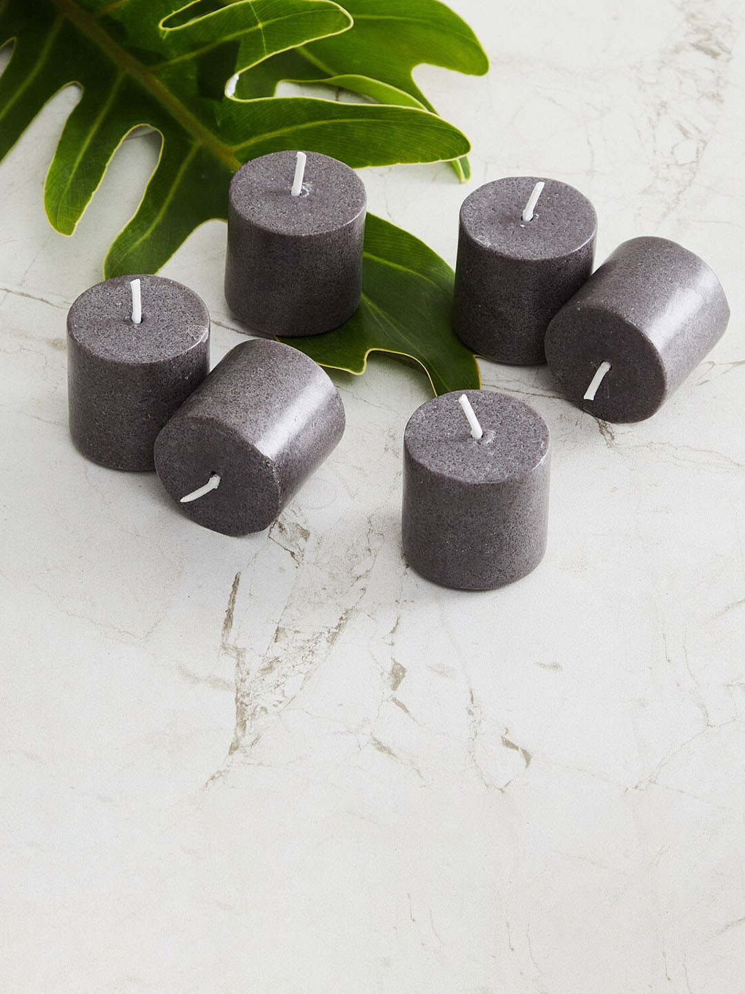

Home Centre Set Of 6 Wax Candles, Grey